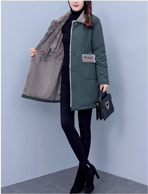 【大きいサイズL-XXL】【秋冬新作】裏起毛ファッションコート#setn-296967