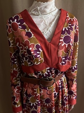 retro floral embroidery import maxi dress-5117-12