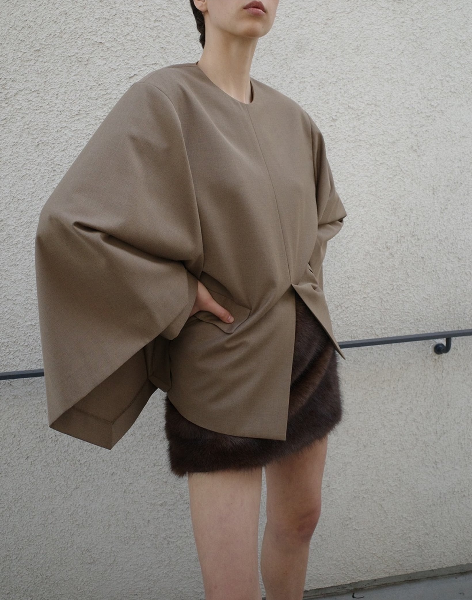 CLANE JACKET DETAIL CAPE TOPS | FLICKA ASHIYA