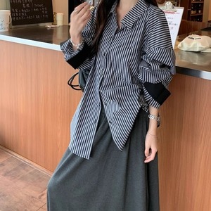 ストライプオーバーシャツ トップス シャツ ブラウス シャツブラウス ストライプ柄シャツ ストライプシャツ 長袖 オーバーサイズ ワイド ストライプ柄 レディース かわいい 大人可愛い おしゃれ ガーリー エレガント 主役級 存在感 キュート きれいめ 上品 シンプル ベーシック カジュアル クラシカル こなれ感 個性的 クール マニッシュ モード系 とろみ感 抜け感 レトロ お出かけ ショッピング 休日 通勤 通学 デート 女子会 イベント 旅行 体型カバー ゆったり フェミニン