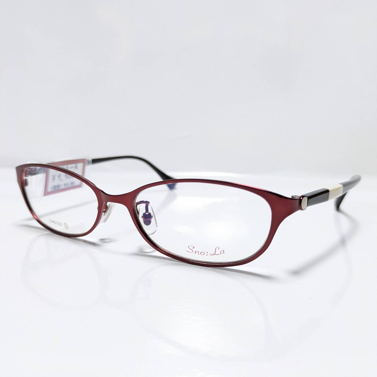 【SnoLa】オーバルコンビフレーム レッド・ブラウン
