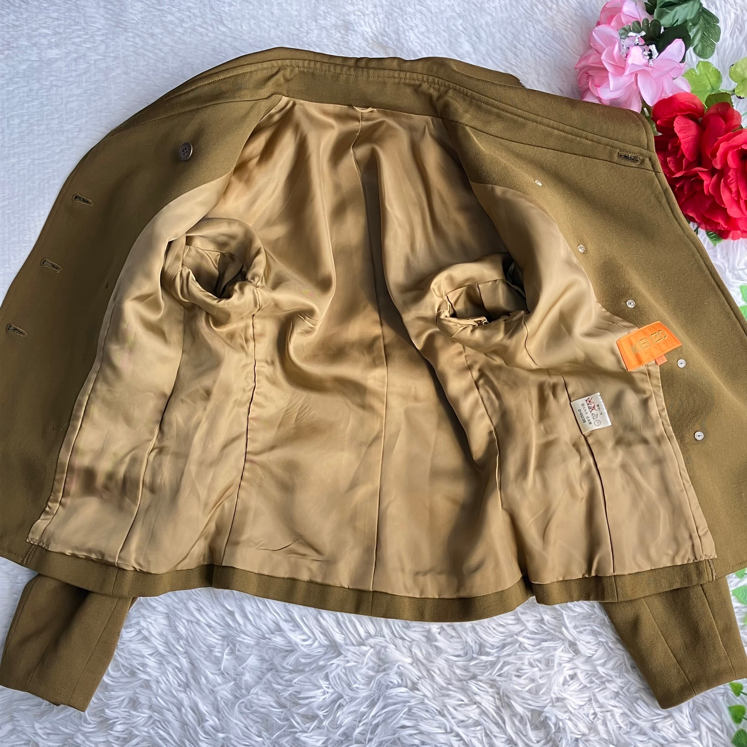 KENZO ケンゾー☆スカートスーツ ダブル セットアップ 袖ギャザー バブリー