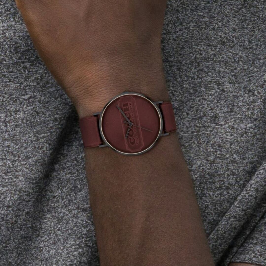 返品保証 COACH コーチ チャールズ 41mm ラウンド GUN IP ケース  