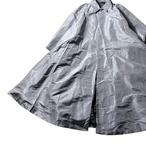 DIOR MEN silk shantung A-line long coat