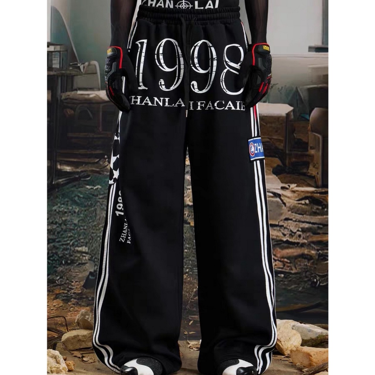 ストリート  1998フェイクレイヤード スウェットパンツ P372