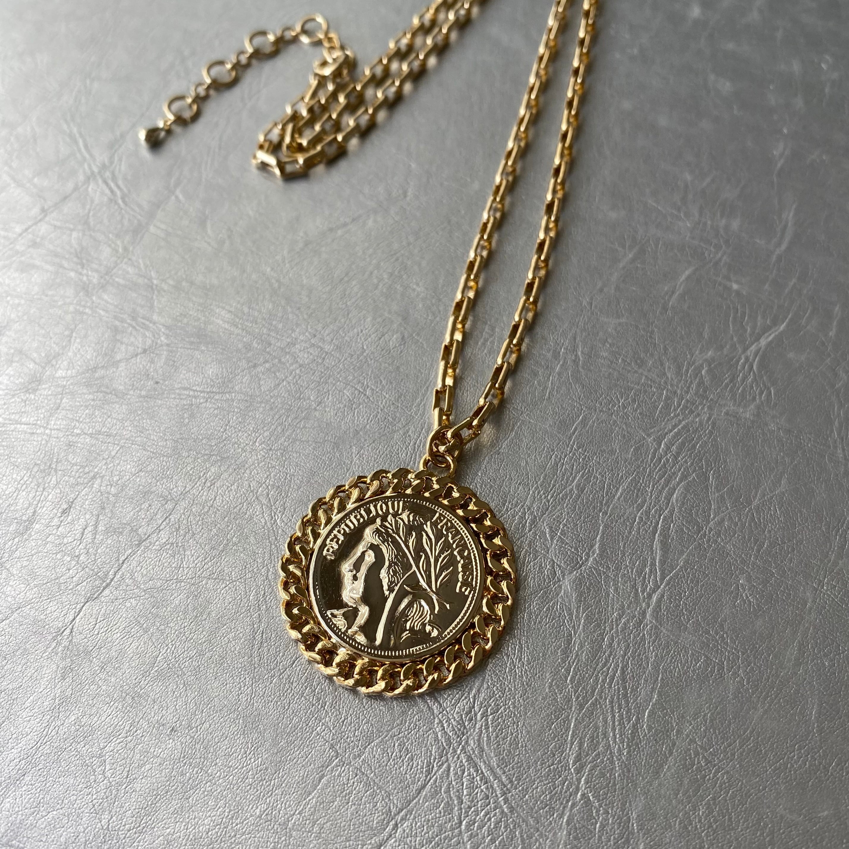 Used retro gold coin necklace レトロ ユーズド ゴールド