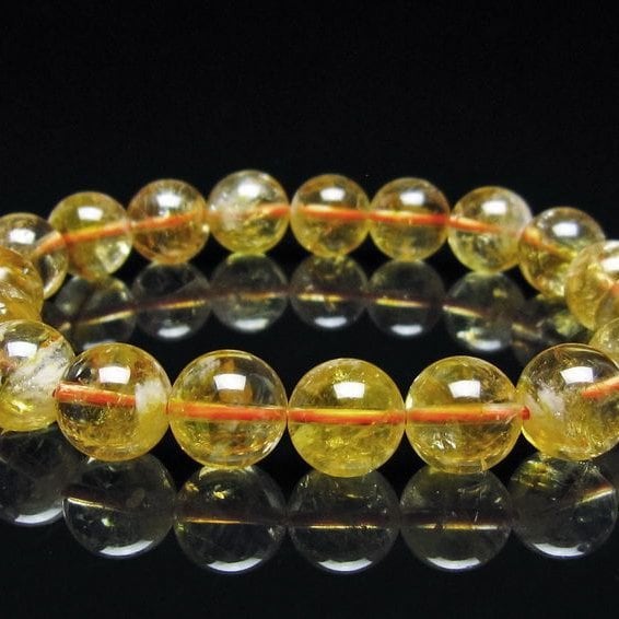 シトリン ブレスレット 虹入り 11mm シトリンクォーツ ブレス メール便可 一点物 111-50479