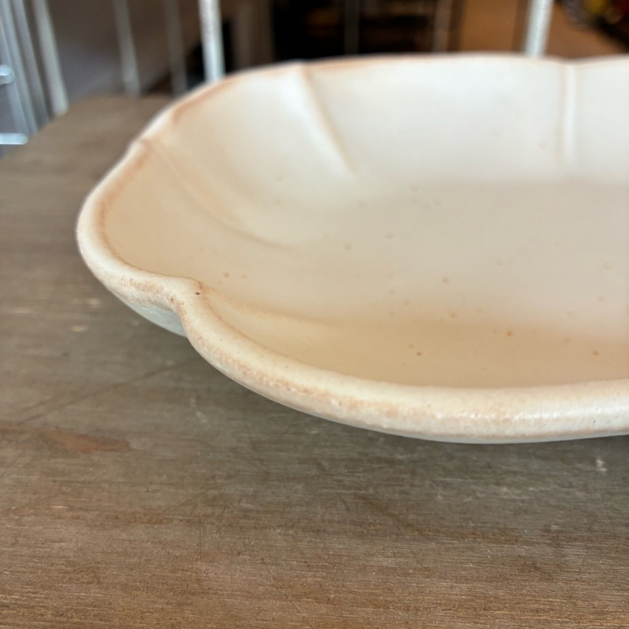 MASHIKO Lotus plate Kinari　益子焼　ロータス皿　キナリ　長角皿　プレート　メインディッシュ　洋食　電子レンジOK　食洗機OK
