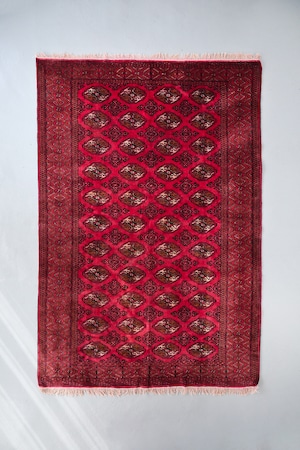 No.218 ヴィンテージラグ パキスタン産 トライバルラグ(287×190cm)レッド ブラウン ブラック アイボリー