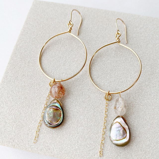 Avalon rutile quartz hoop earrings