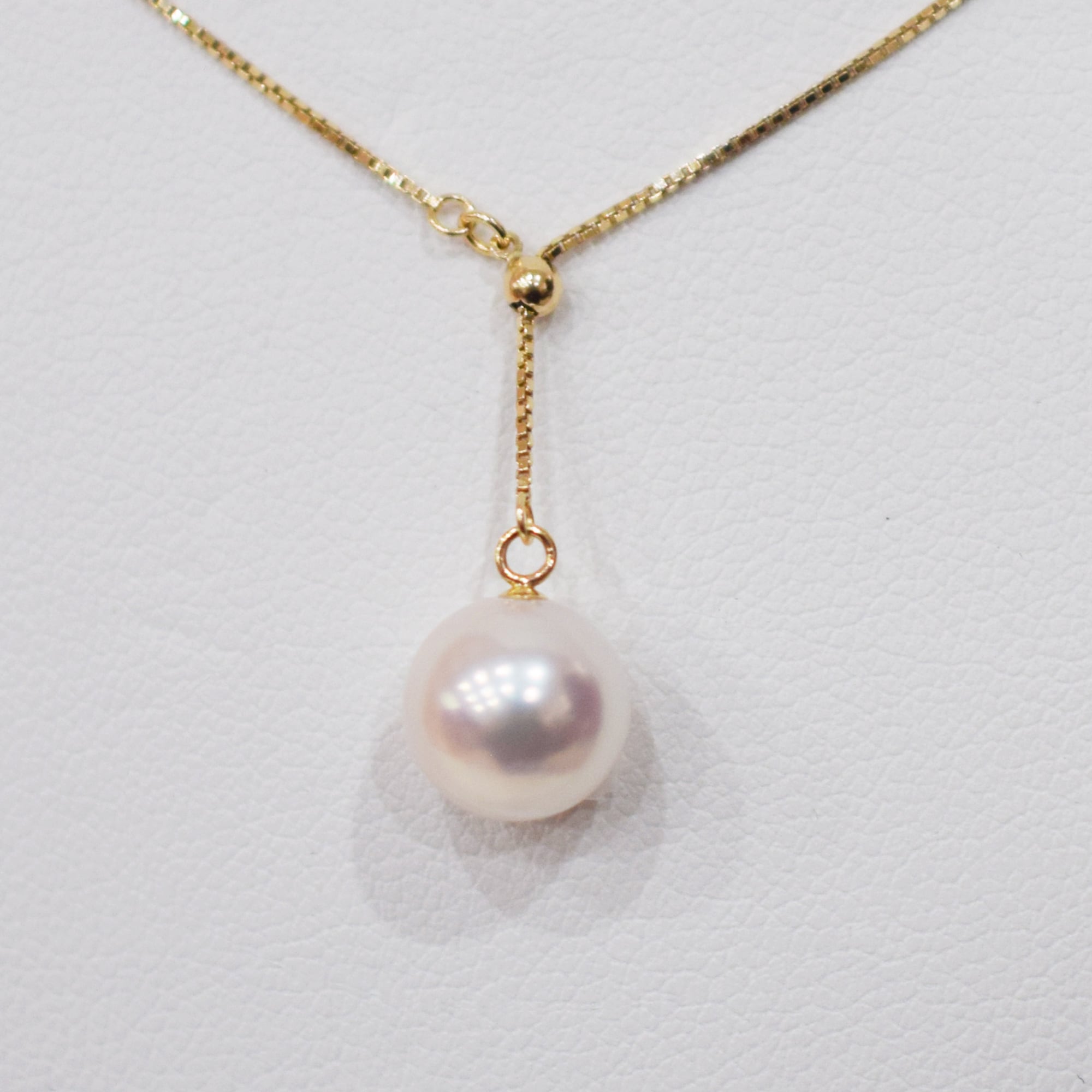 pearl680］8mm - 8.5mm 1粒 Yスタイル ネックレス ベネチアンチェーン