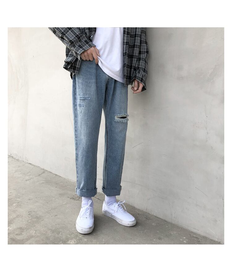 全1色 デニム パンツ ストレート カジュアル 無地 おしゃれ