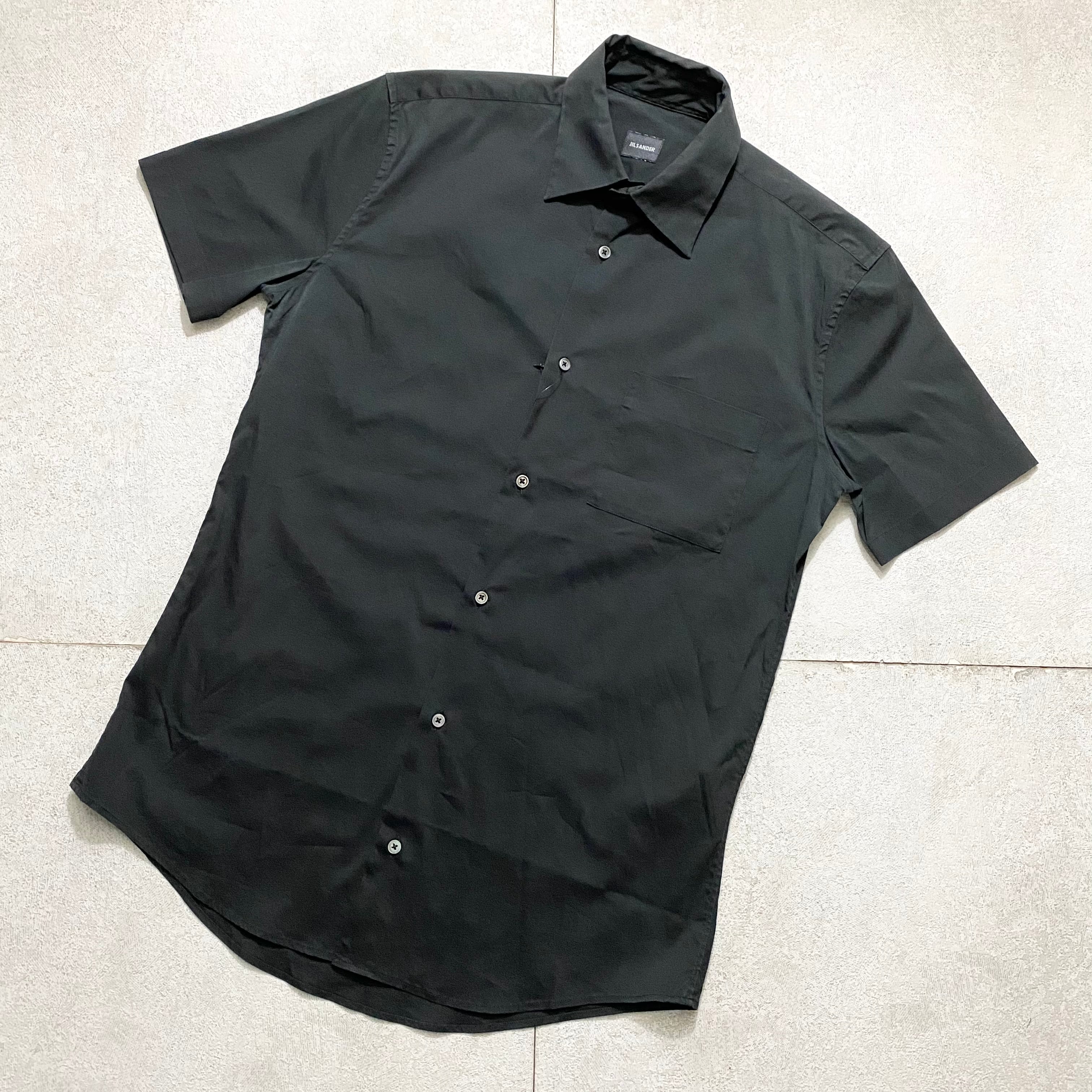 JIL SANDER black stretch S/S shirt | NOIR ONLINE