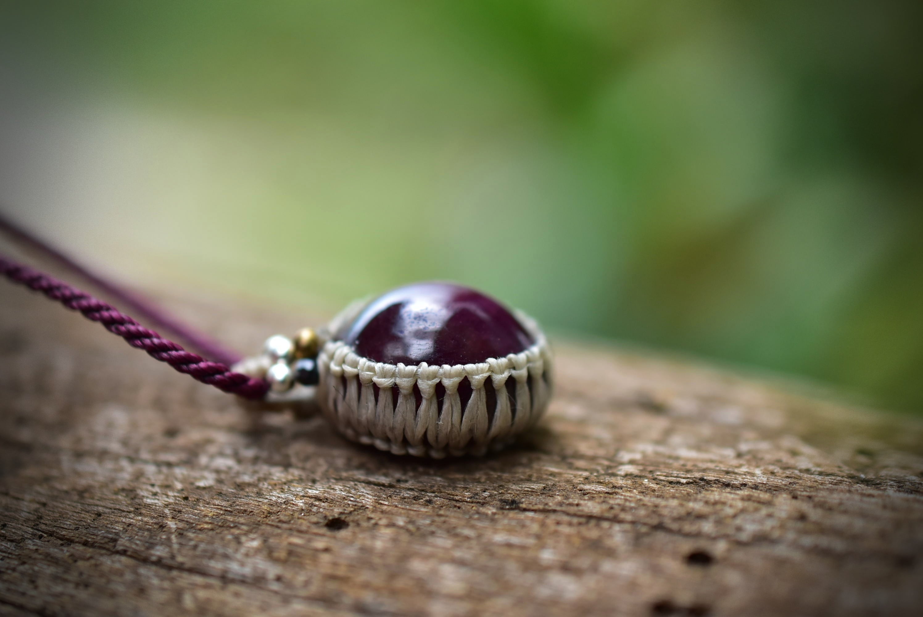 上質小粒☆ルビー マクラメペンダント393 | Funky garuda(ファンキー