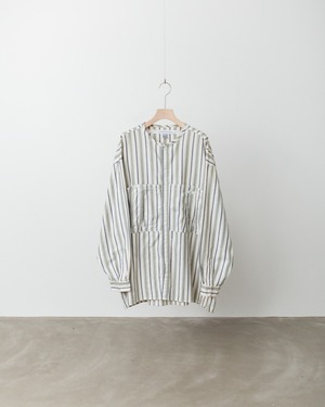 1990s vintage “MARITHE FRANCOIS GIRBAUD” pockets designed stripe cotton shirt