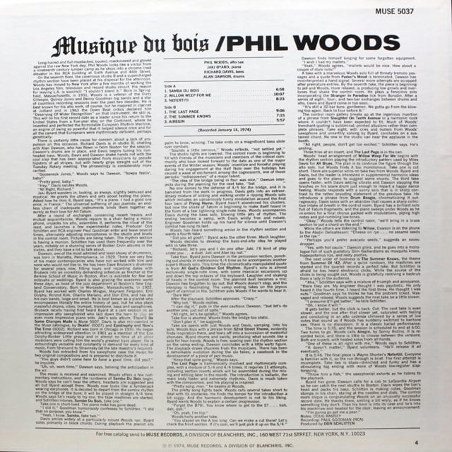 Phil Woods / Musique Du Bois [MR 5037] - 画像2