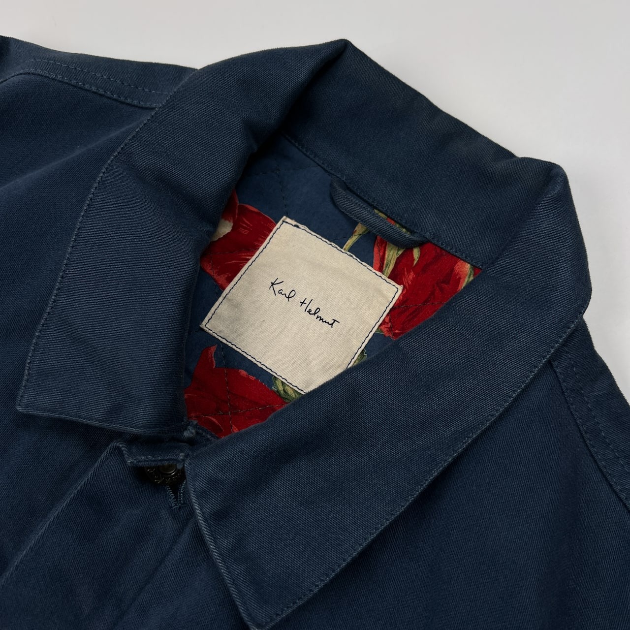 Karl Helmut カールヘルム 裏地花柄 ワーク ジャケット /ネイビーブルー/裏地キルティング/メンズ/中綿/ピンクハウス