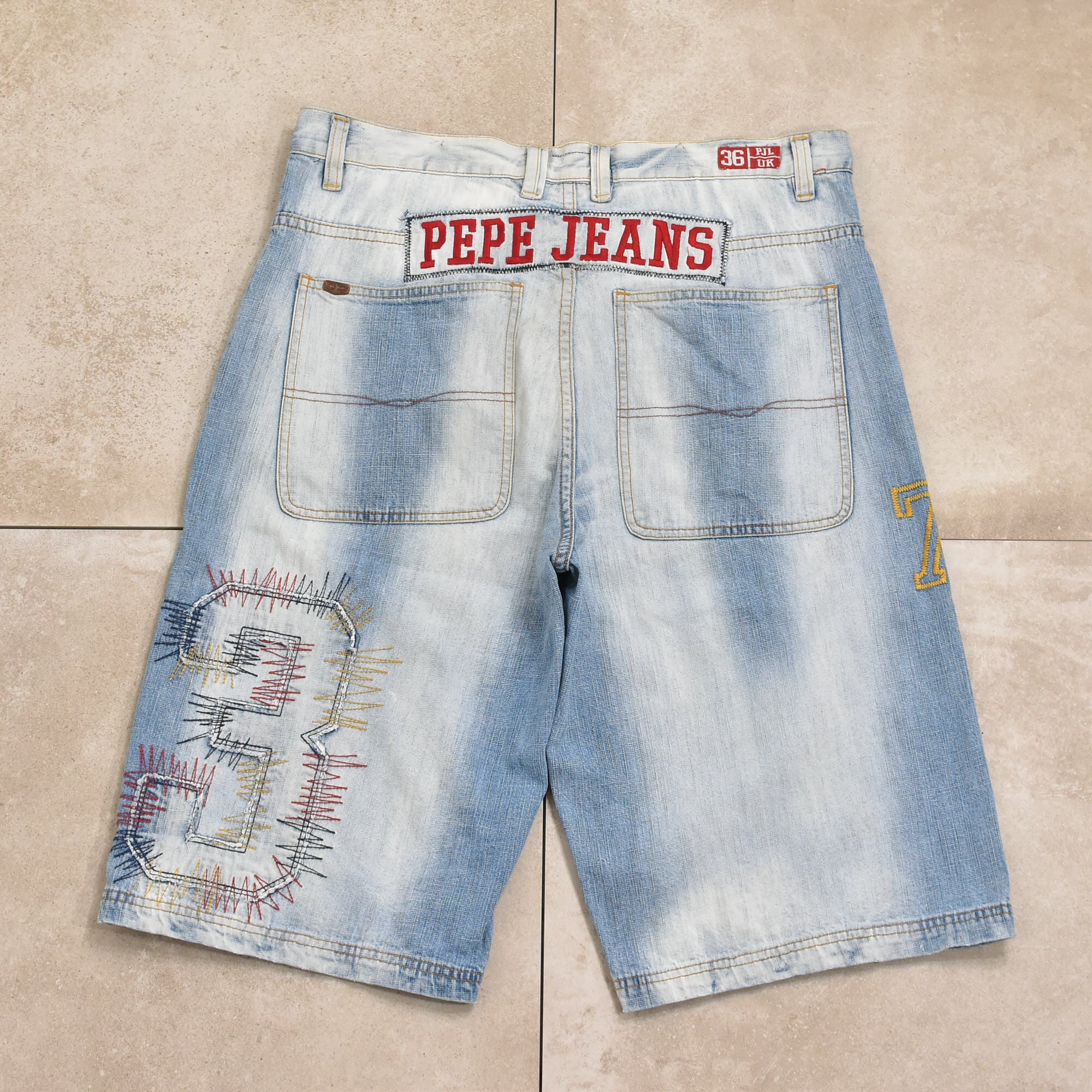 Pepe Jeans LONDON embroidery design denim shorts | 古着屋 grin days memory  【公式】古着通販 オンラインストア
