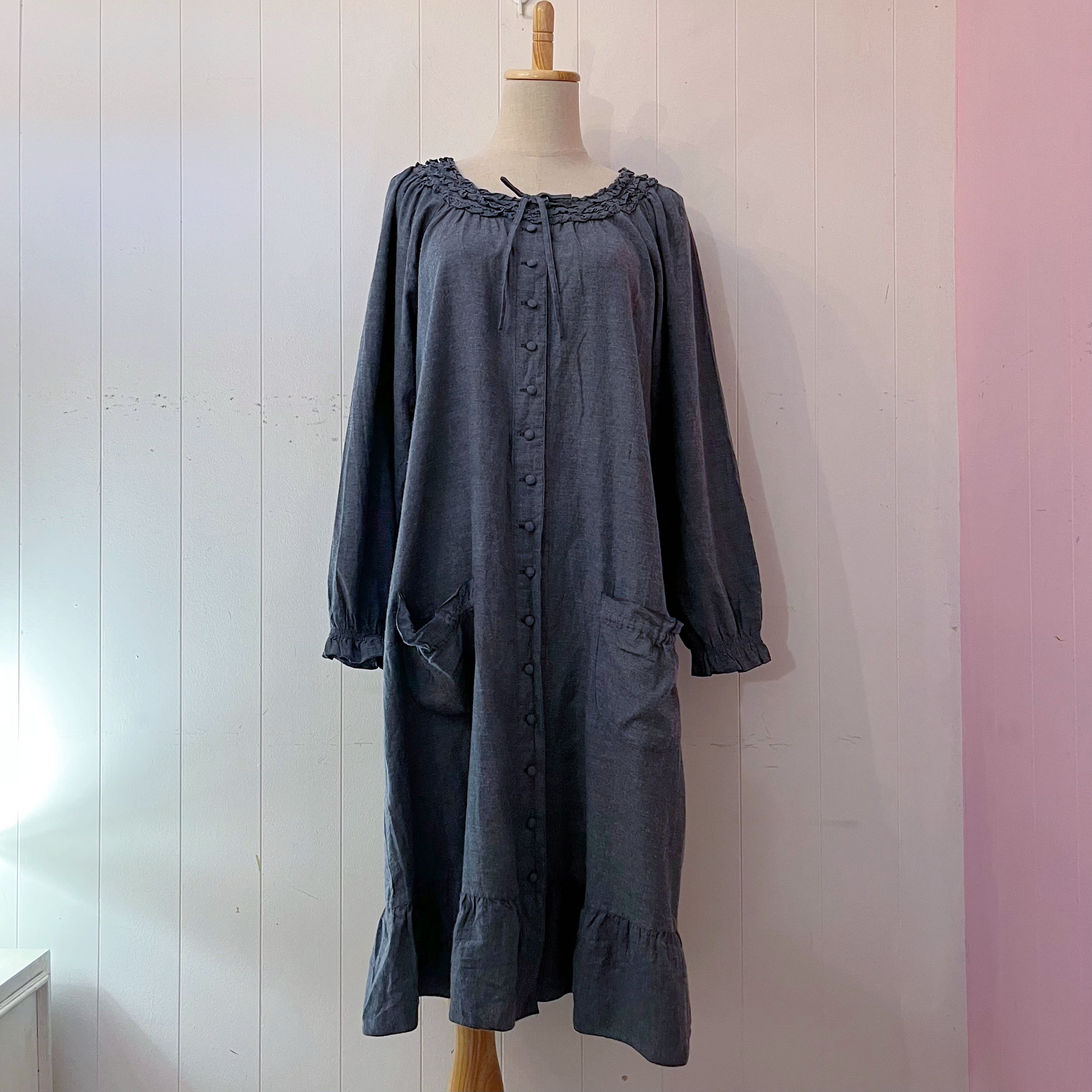 PINKHOUSE / cotton frill gather one-piece