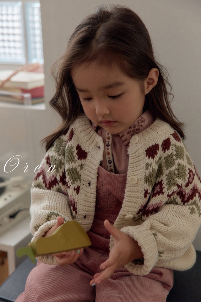 《予約》oren ¨ kids) reversible knit cardigan