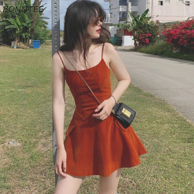 【新作】【送料無料】 ヴィンテージドレス女性スリム純粋なデザイン韓国スタイルレディースミニサンドレス帝国レトロクラブウェアパーティー夏 Vestido シンプルシック 0233197586554
