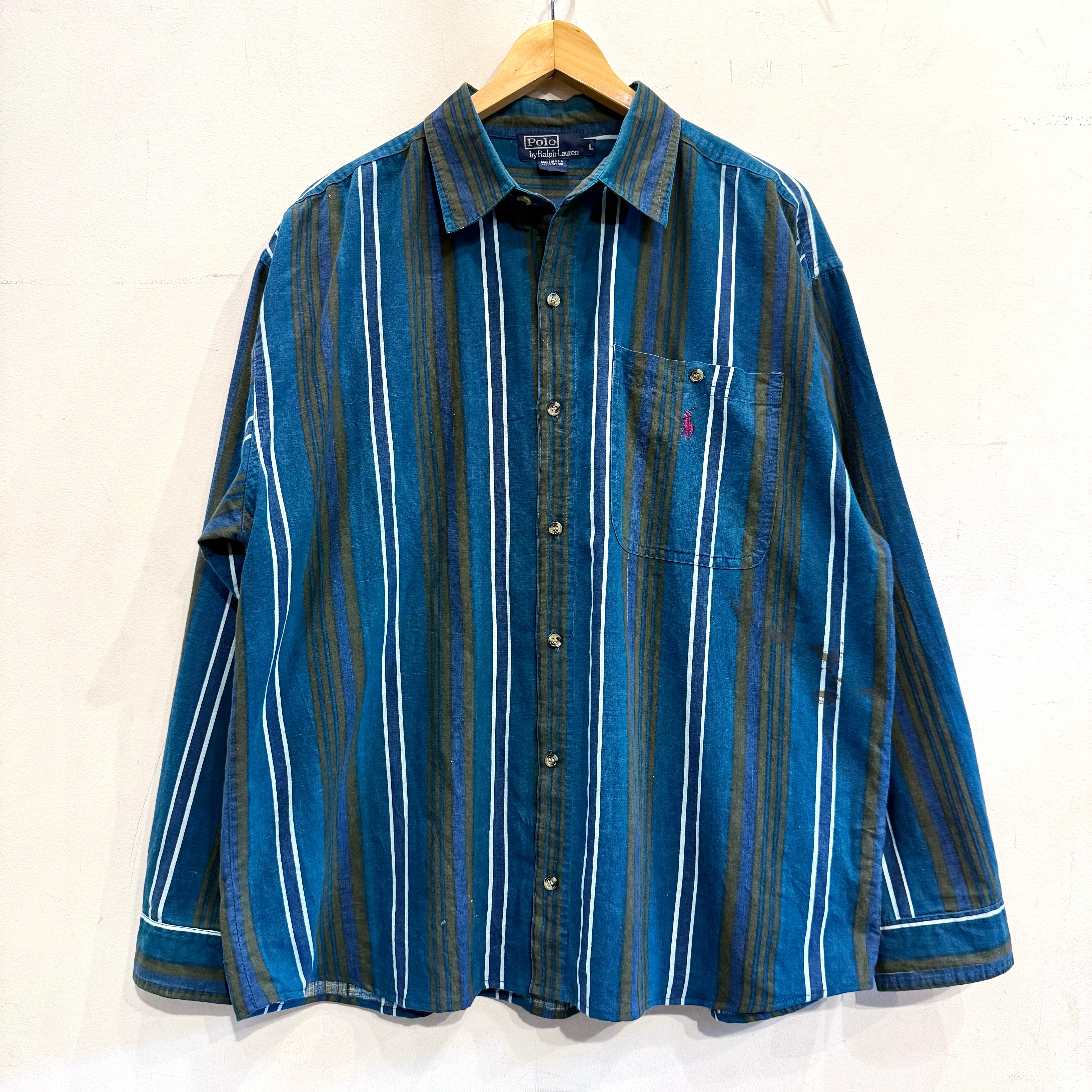 1990's Polo Ralph Lauren stripes cotton B.D. shirt | gilet
