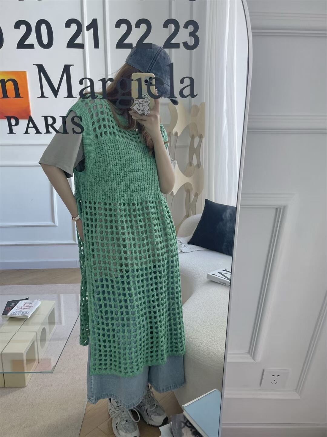 鍵編みニットワンピ　AJ1079-7028