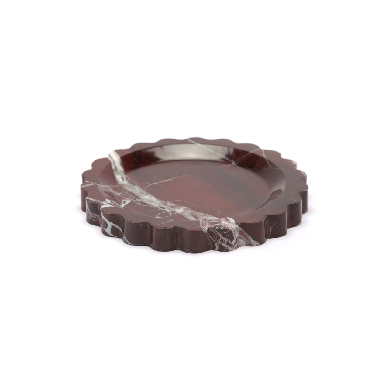 MARBLE CIRCLE DECO TRAY - Red marble