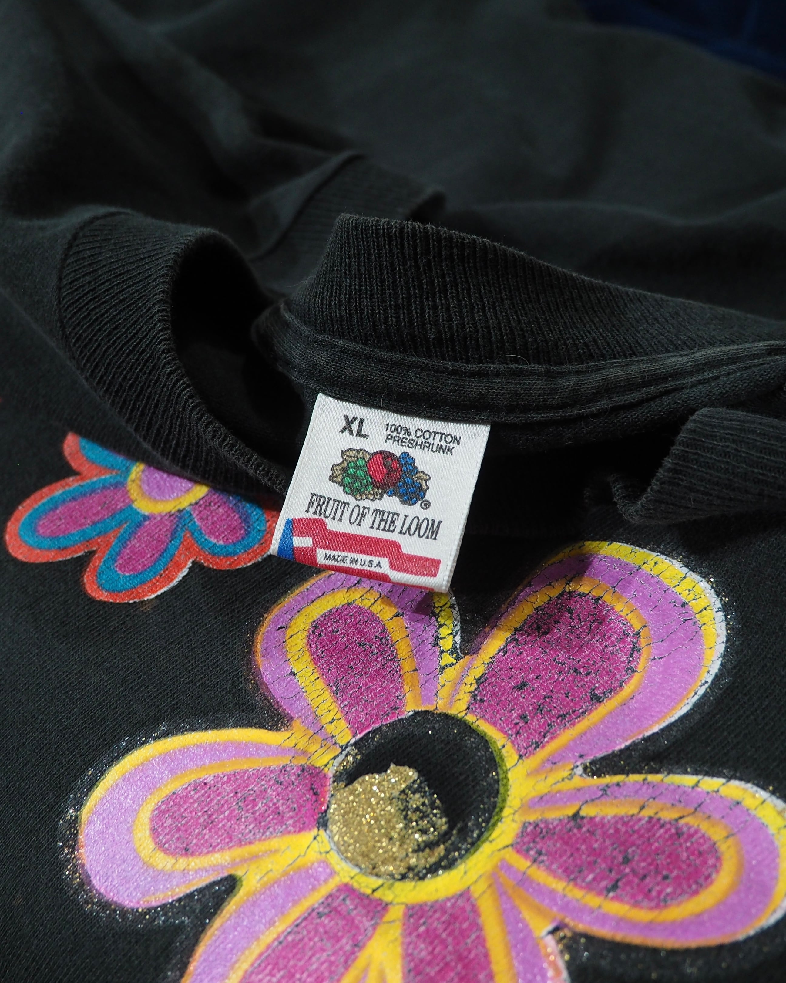 1990s " Special ‐ Made in USA " Colorful Flower Hand Painted vintage loose SS Tee