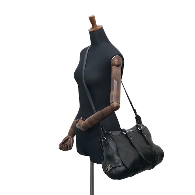 CELINE セリーヌ トリオンフ ハンドバッグ ショルダーバッグ 2way ブラック プレートロゴ レザー vintage ヴィンテージ オールド 4xt5x6