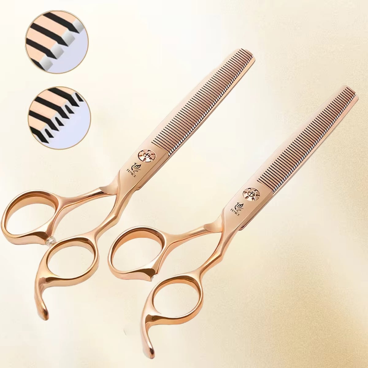 セニングシザー ペット用 7インチ 30-35% 20% ペットサロン トリマー トリミング 梳きバサミ V溝刃