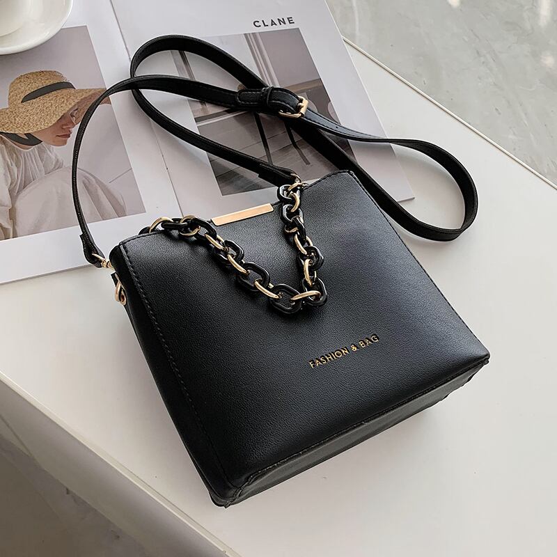 オールマッチイン秋冬バッグレディース2020新しいトレンディなネットレッドテクスチャチェーンバケットバッグショルダーメッセンジャーバッグ Tiancai_Wing_Bag16371945591