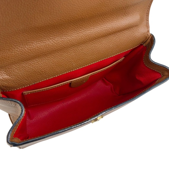 CELINE セリーヌ ショルダーバッグ ブラウン マンテル レザー 2WAY ハンドバッグ vintage ヴィンテージ オールド p67n53
