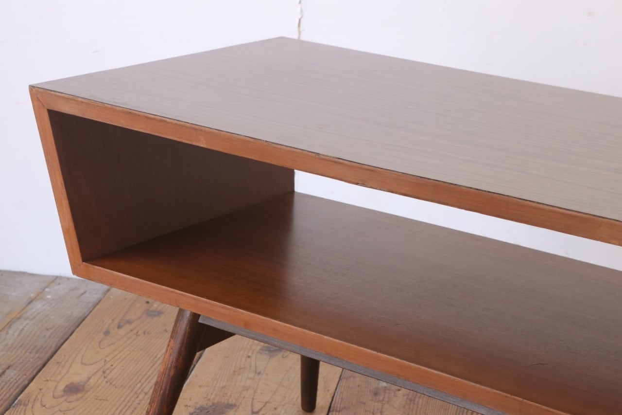 レトロ センターテーブル ローテーブル 木製 メラミン天板 デコラ