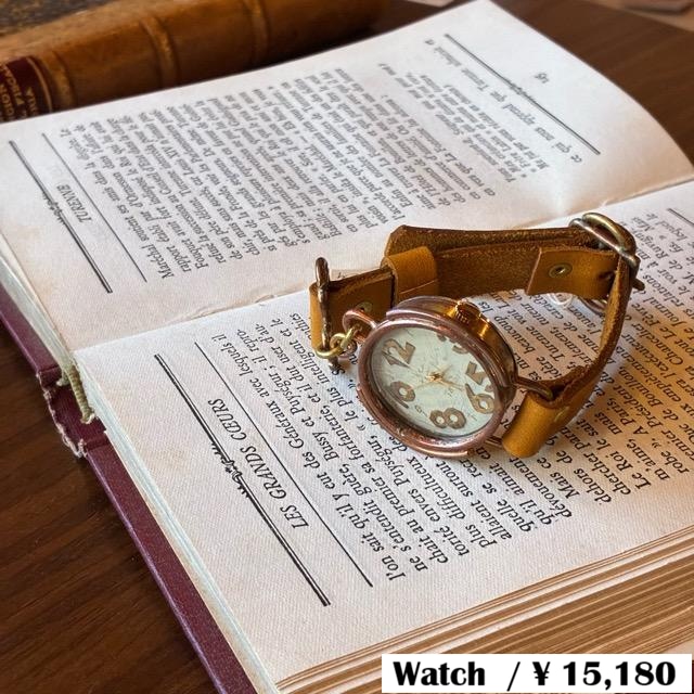 [Made to order] Brass and leather handmade watch uy Monsieur Montre CM Made to order Brass and leather handmade watch Monsieur Montre Camel
