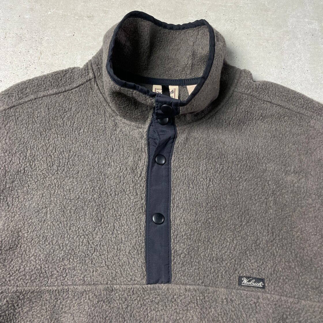 90年代 WOOLRICH ウールリッチ フリースプルオーバー スナップTタイプ  