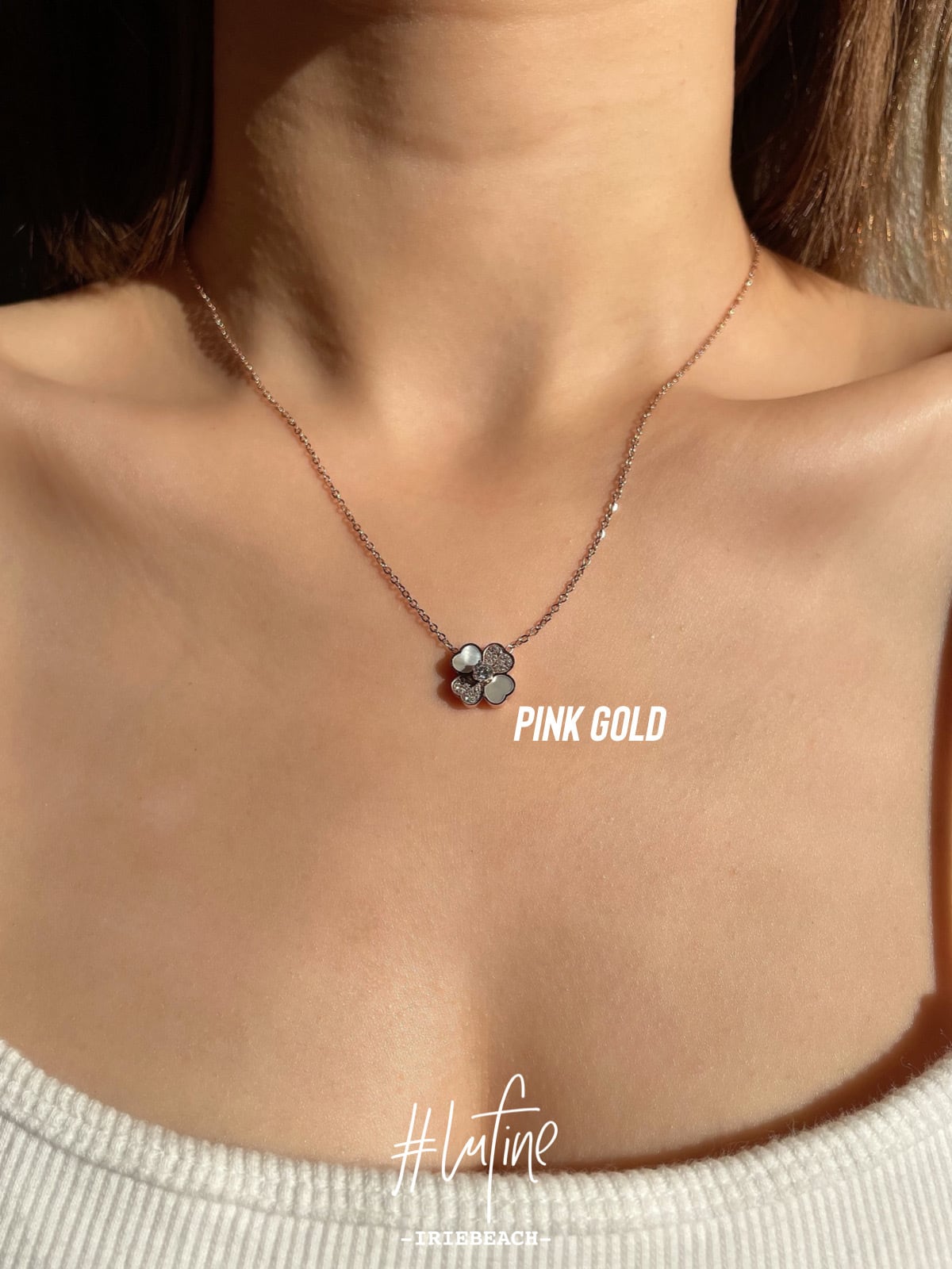 【超美品‼️】IRIEBEACHGLASSESHOLDERnecklace lufine】shell cz clover necklace | IRIEBEACH