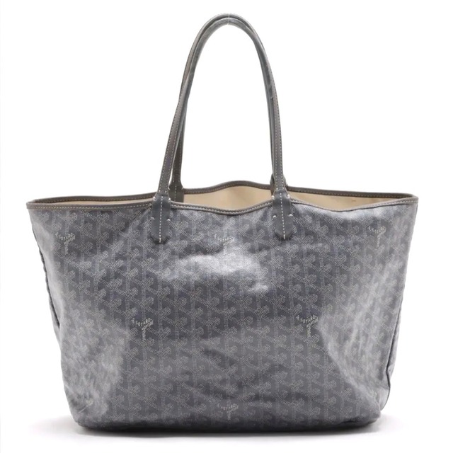 Rare◇GOYARD Saint Louis PM Tote Bag Gray PVC x Leather