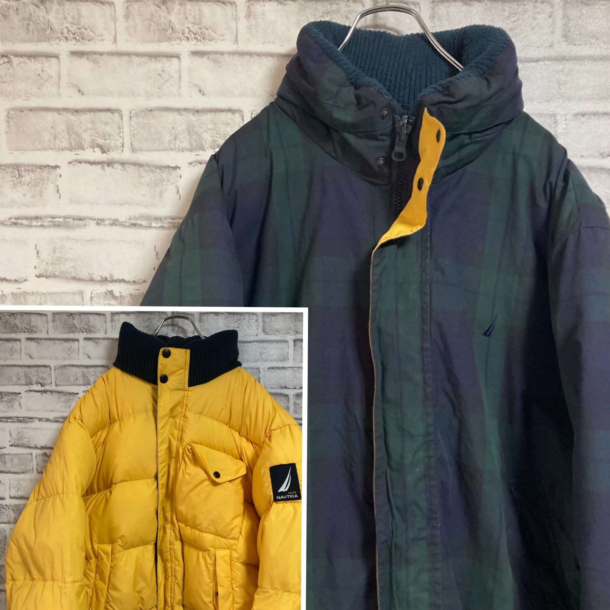 NAUTICA】 Down Jacket L相当 ノーティカ リバーシブル ダウン