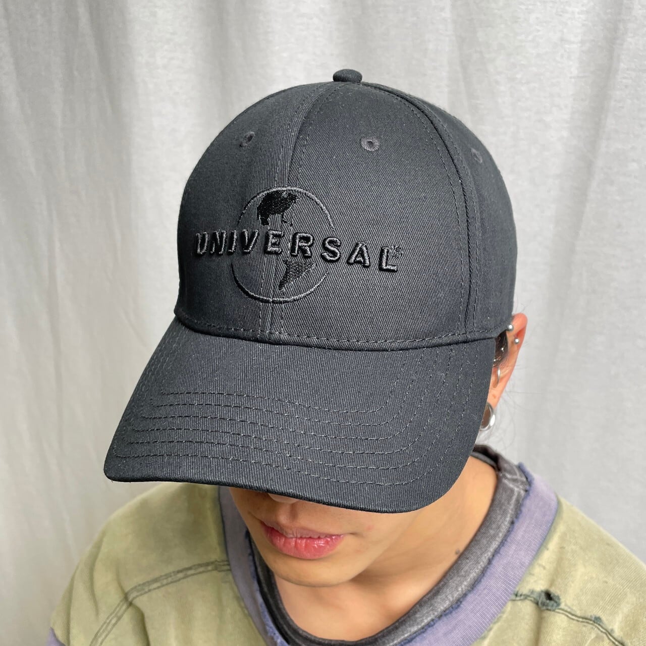 ユニバーサルスタジオ キャップ 帽子 アメリカ製 USA ヴィンテージ 黒 UNIVERSAL STUDIOS ユニバーサルスタジオ ベースボールキャップ 企業