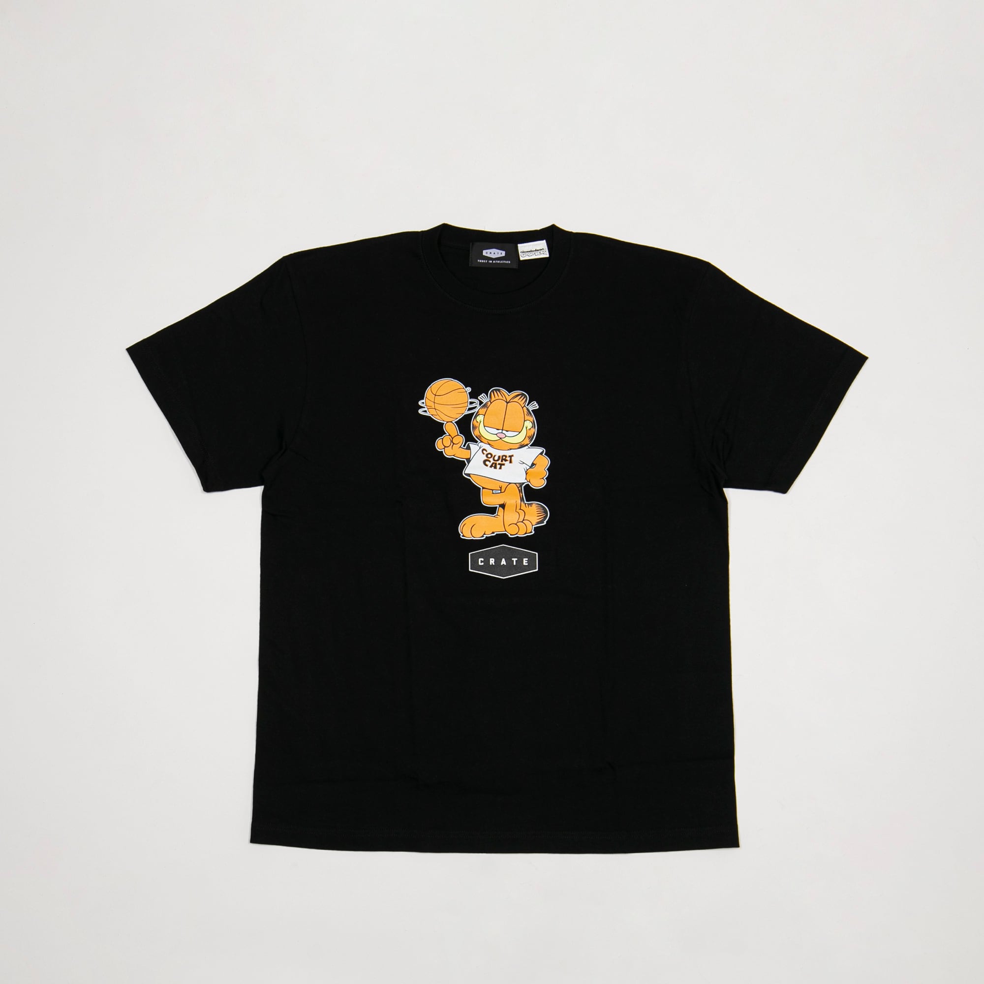GARFIELD×CRATE COLLABORATION T-SHIRTS #1 BLACK | CRATE ATHLETICS