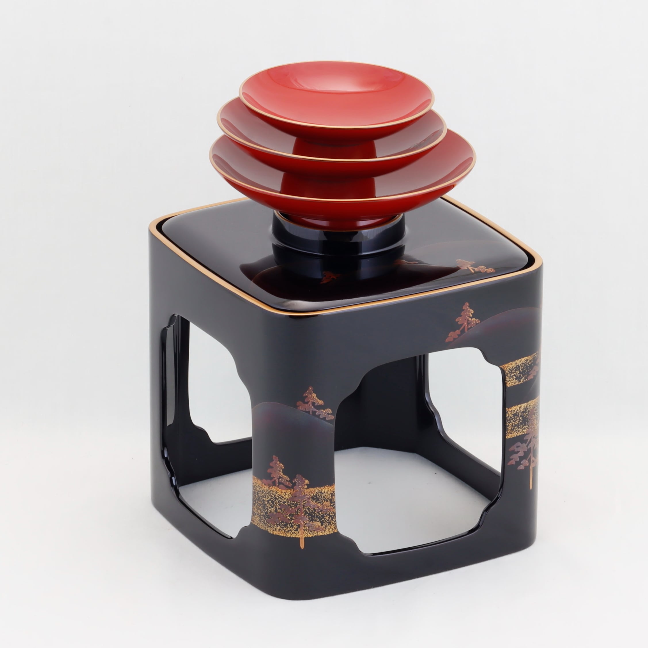 120 輪島塗／胴張形／黒塗／山水蒔絵 | 輪島塗 加藤漆器店 公式