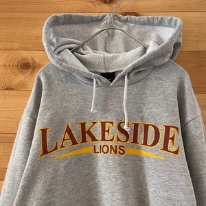 【NIKE】LAKESIDE サッカークラブ プリント スウッシュ 刺繍ロゴ スウェットパーカー フーディ ナイキ us古着