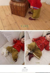 〖予約〗韓国子供服 / 26Autumn / YURE / ハリーボタンパンツ / キッズ服 *1~4*