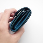 コンパクト3つ折り財布　青