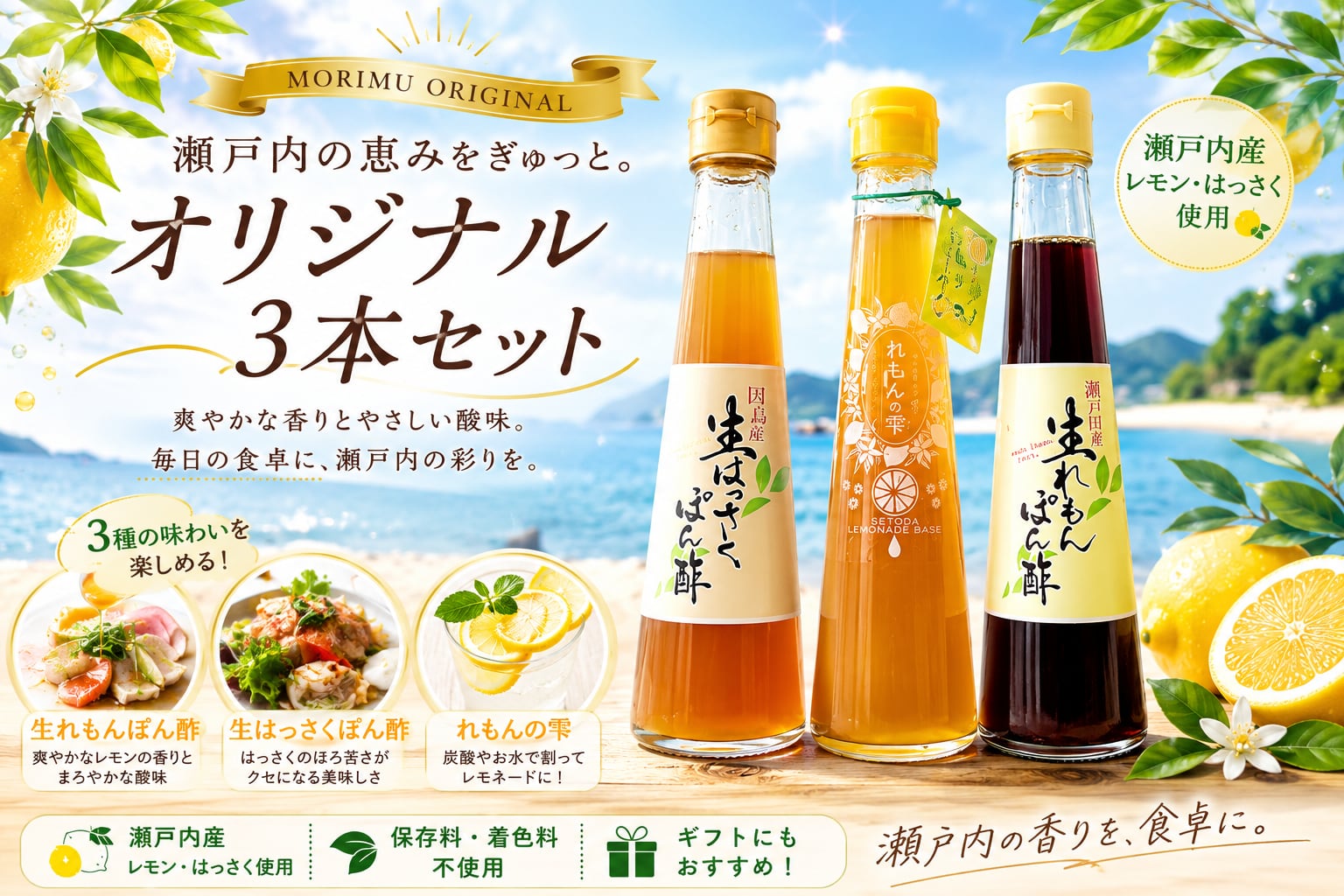 ぽん酢&れもんの雫3本セット | 島の駅しまなみ1 ONLINE SHOP