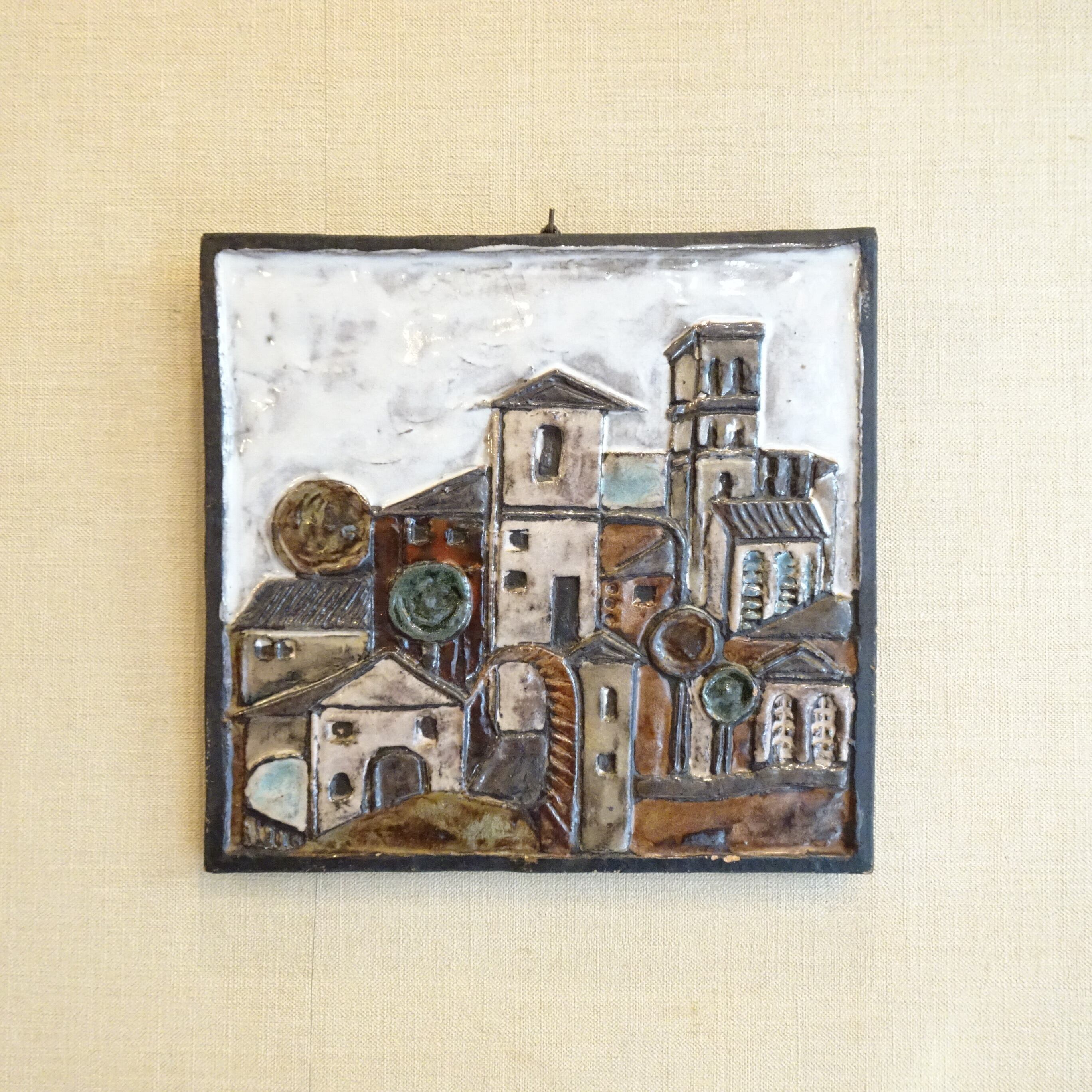 ヨーロッパの街並の絵タイル