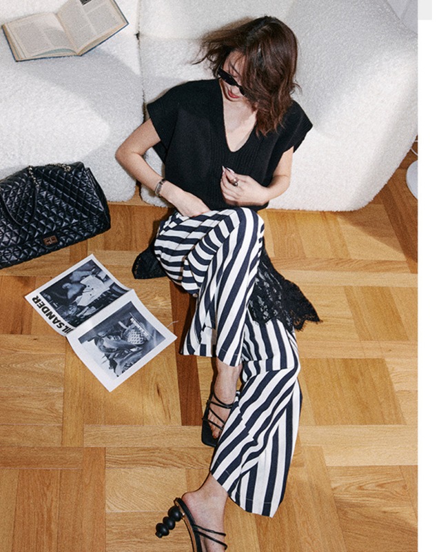 レースレイヤードニットトップス　S25608