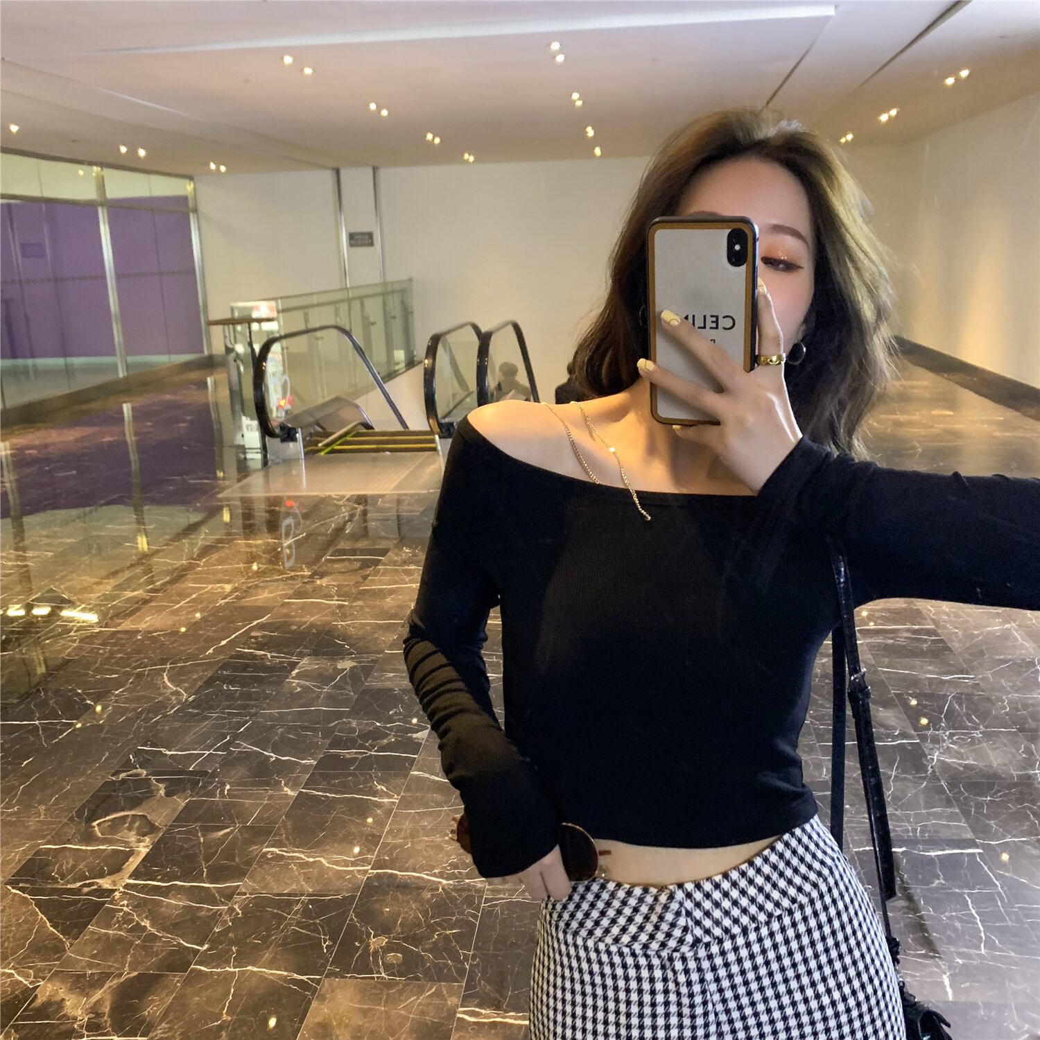 ショートTシャツ スプリングスタンダードスタイルブラックトップス レトロ 春物 6Du_Shop_Women34098682652