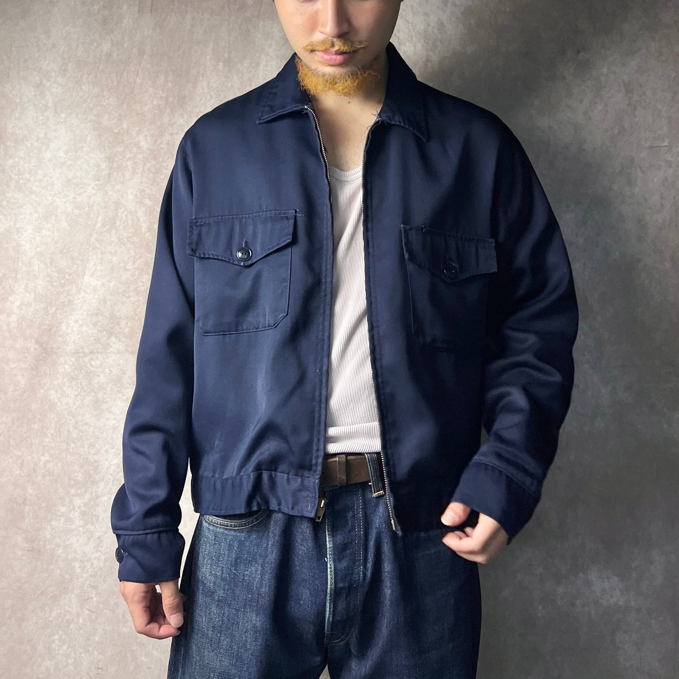 1960's GABARDINE WORK JACKET NAVY 60年代 ギャバジン ワーク